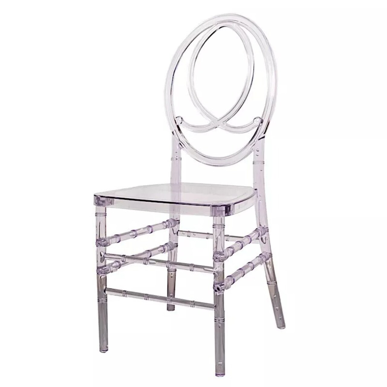 Clear Stackable Transparent Acrylic Chiavari Chair Armless Oval Back Party Event